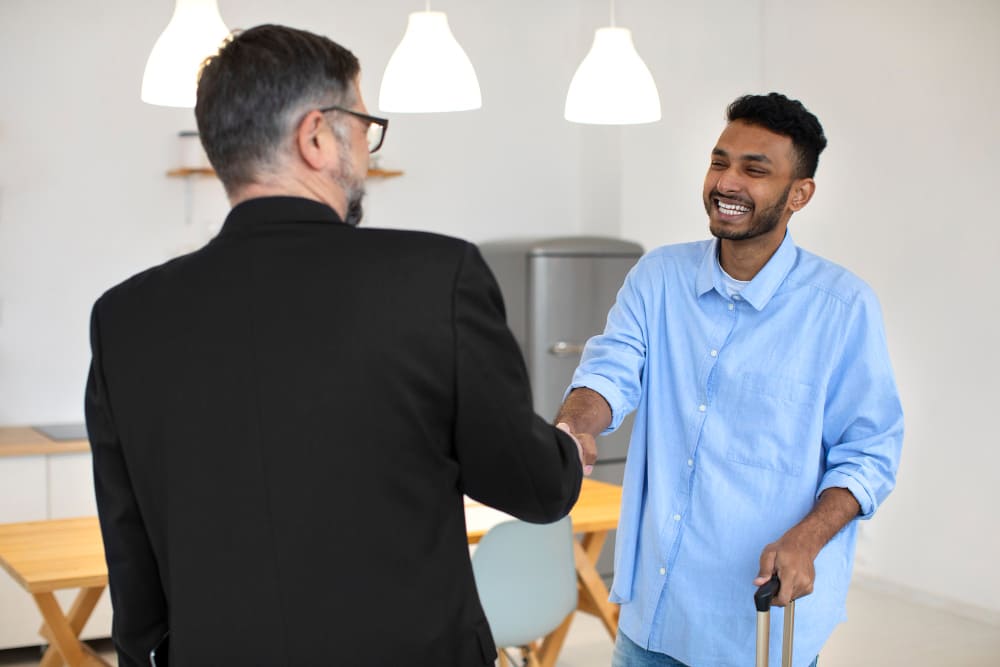 Successful real estate conversion handshake