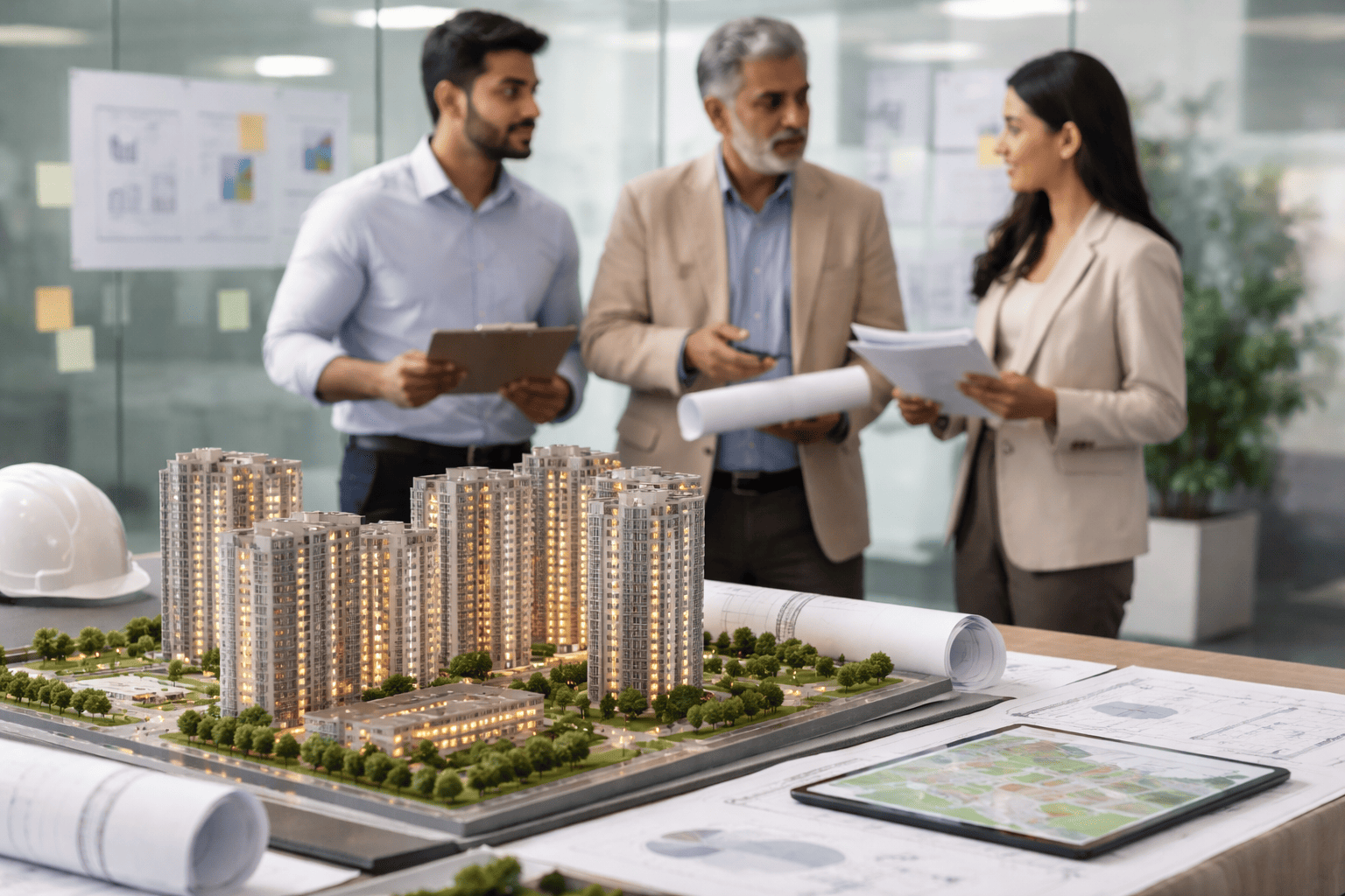 Real estate sales team meeting in Hyderabad